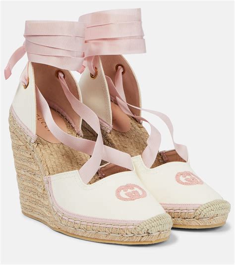 white gucci wedges|gucci canvas espadrilles.